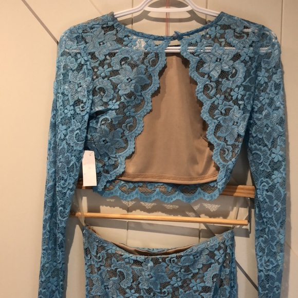 Rubber ducky blue lace mermaid two piece dress - Picture 6 of 11